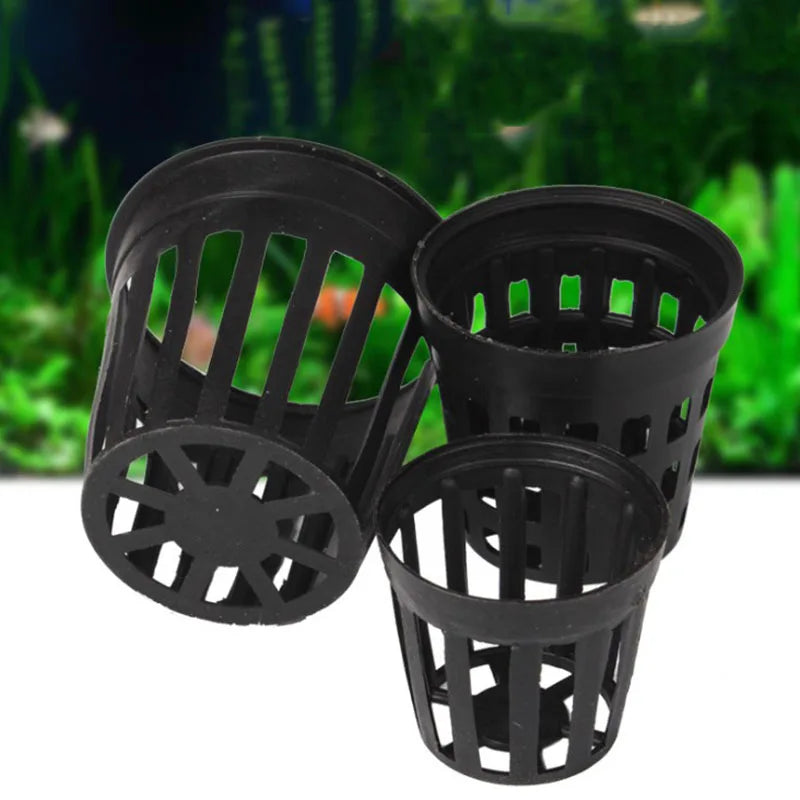 2pcs Aquarium decoration Hanging fish tank Mini Plastic Pot Polka Water potted planting cylinder cup aquarium accessories
