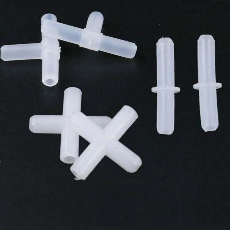 20pcs/lot 4mm Plastic Aquarium Connector Four Ways Fish Tank Air Pump Connector Control Valve Air Pipe Tube Accessories For Fish