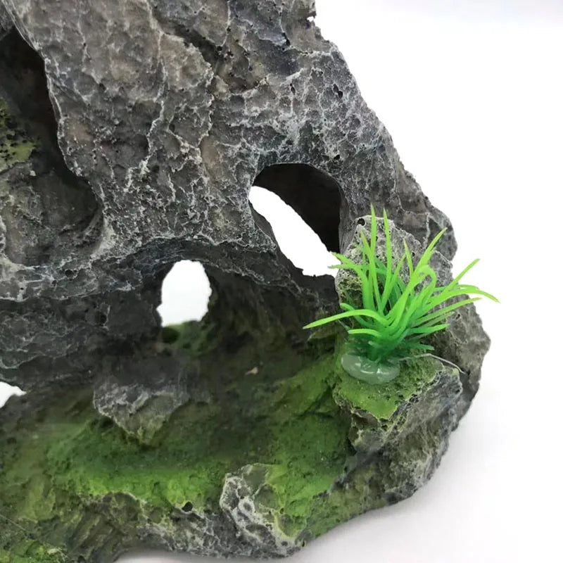 Artificial Aquarium Decorations Rockery Mountain View Rock Cave Stone Tree Fish Tank Ornament Decoration Aquarium Background