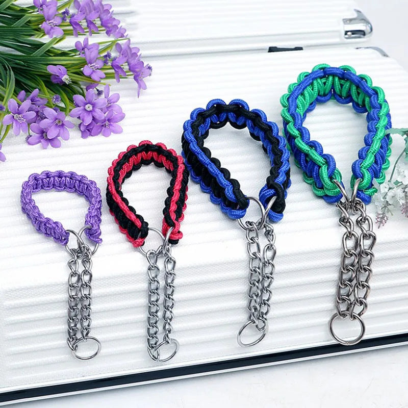 130cm Pet Dog Leash Double Row Adjustable Pet Collar Nylon Leash Double Colors Canvas For Medium Large Dogs Accessoires Hot-Sale