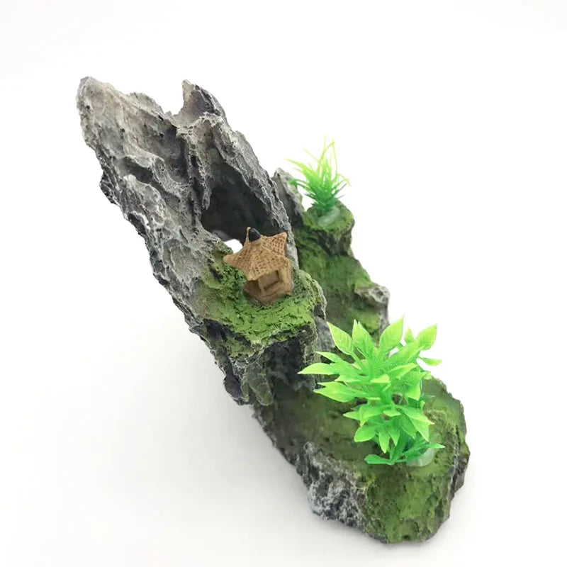 Artificial Aquarium Decorations Rockery Mountain View Rock Cave Stone Tree Fish Tank Ornament Decoration Aquarium Background