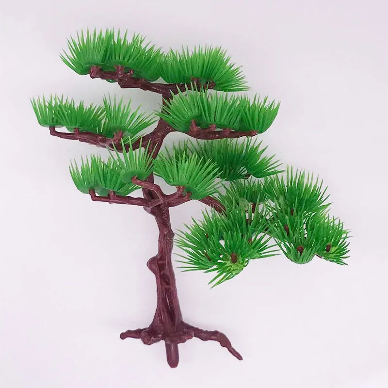 Artificial Aquarium Plastic Pine Tree Fish Tank Plants Decoration Green Red Water Grass Viewing Decorations Simulated Decor