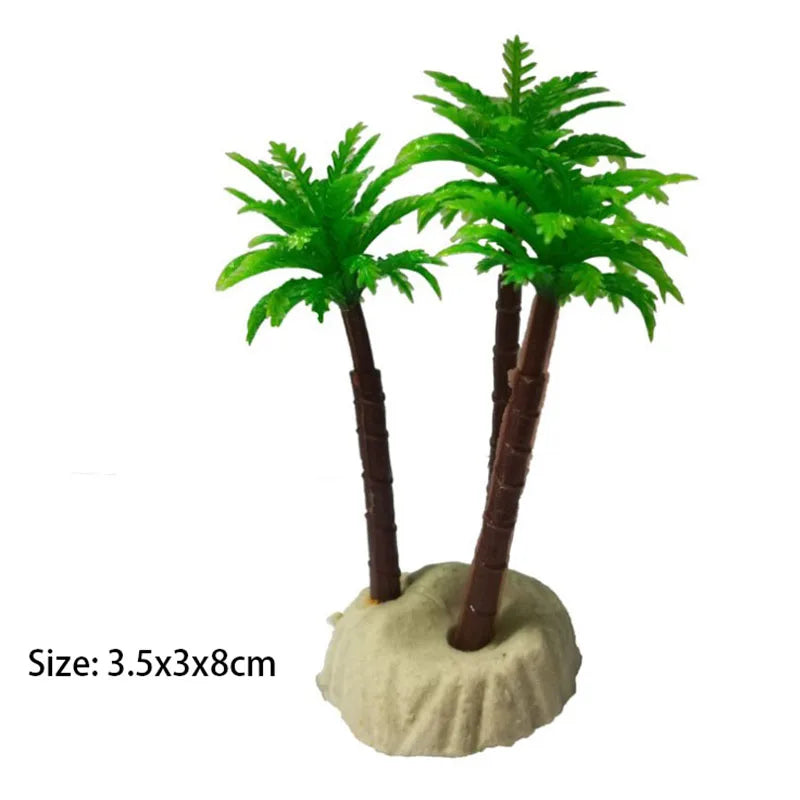 Aquarium Fish decorations Nontoxic Decorative Artificial Coconut Tree Water Ornament Plant Aquarium Plants Grass Backgrounds New