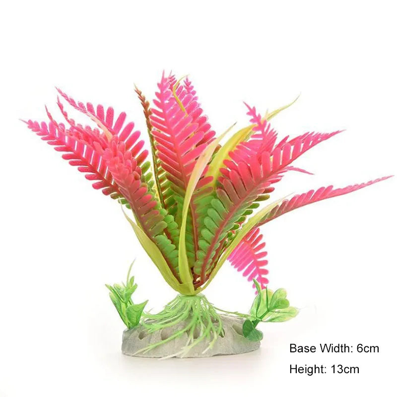 Artificial Aquarium Plastic Pine Tree Fish Tank Plants Decoration Green Red Water Grass Viewing Decorations Simulated Decor