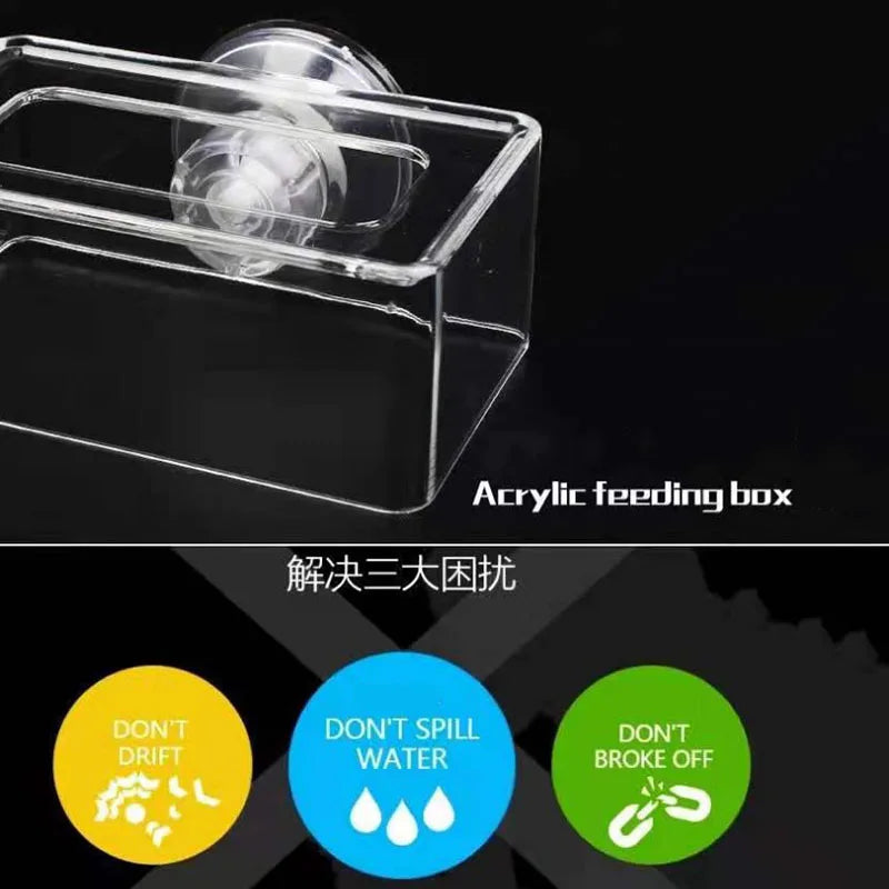 1Pcs Fish Feeding Aquarium Feeding Ring Fish Tank Station Floating Food Tray Feeder Aquarium Accessory with Strong Suction Cups
