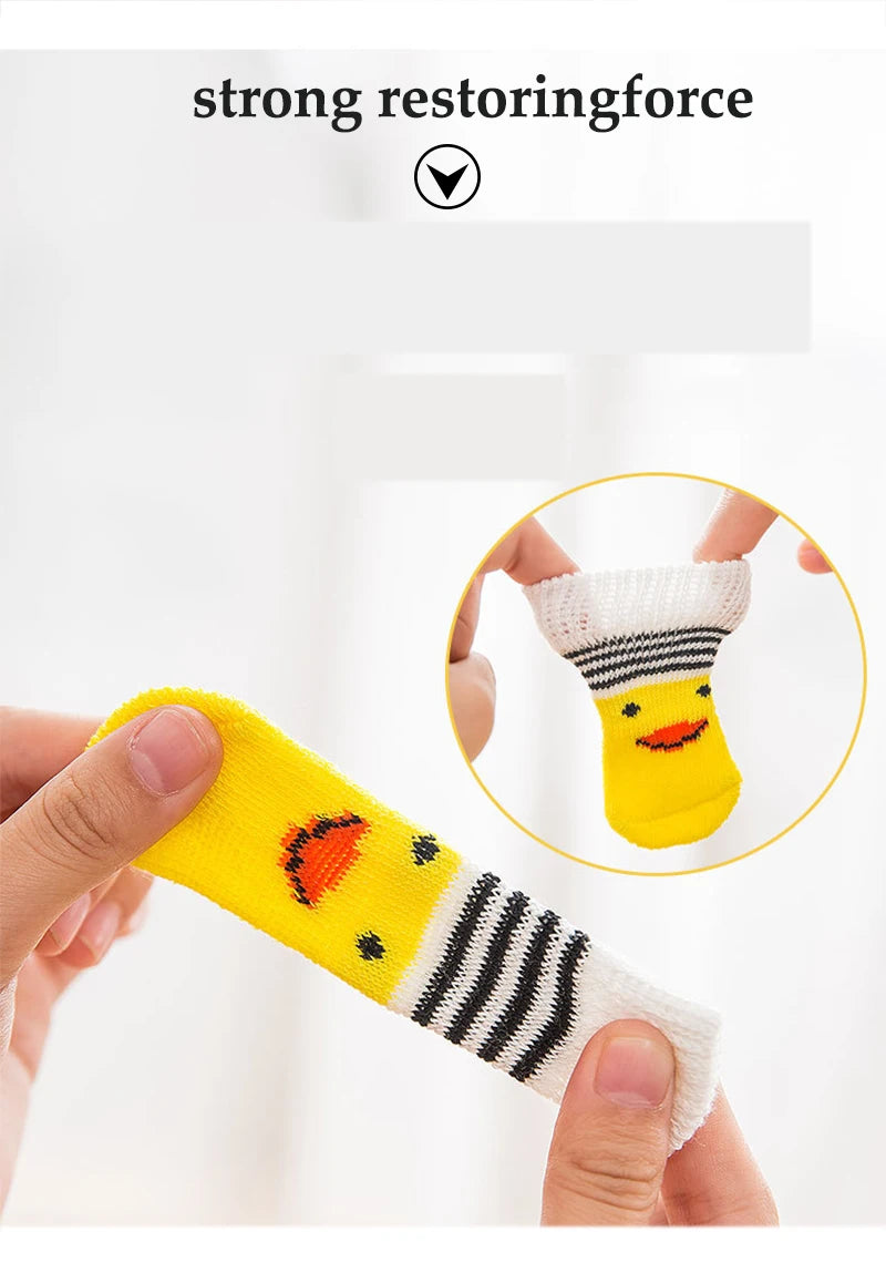 4pcs/Set Printed Pet Dog Socks High Elasticity Small Big Puppy Chihuahua Thick Paw Protector Winter Warm Booties Pet Accessories