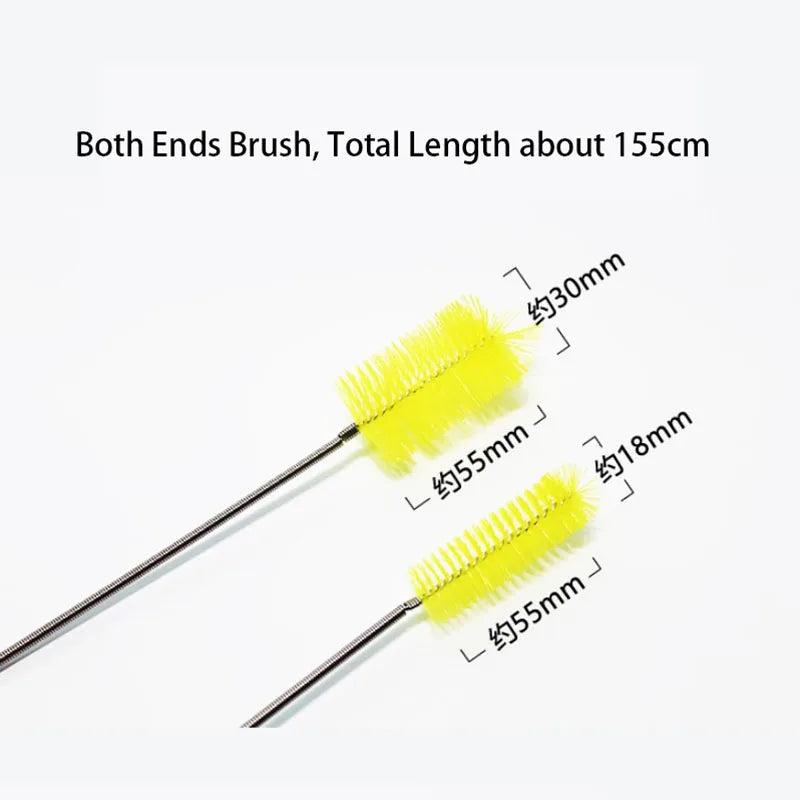 Aquarium Pipe Cleaning Brush Fish Tank Cleaner Tube Stainless Steel Water Filter Air Tube Flexible Double End Hose Accessories