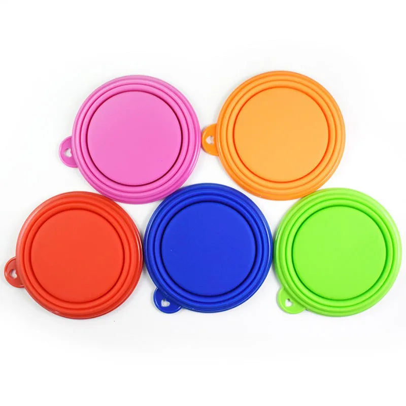 1Pcs Portable Travel Collapsible Dog Pet Folding Silicone Bowl For Pet Feeder Puppy Food Container Feeder Dish Bowl With buckle