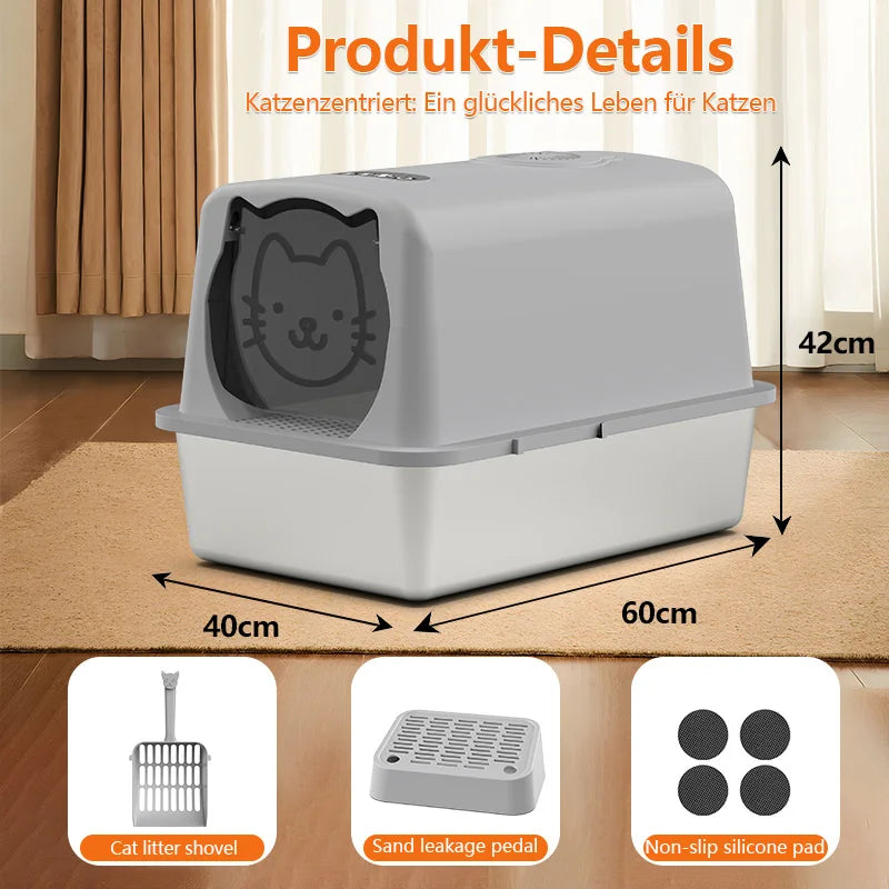2025 New Trends Wholesale Large Capacity Electric Cat Litter Box Enclosed Smart Deodorant Cat Toilet