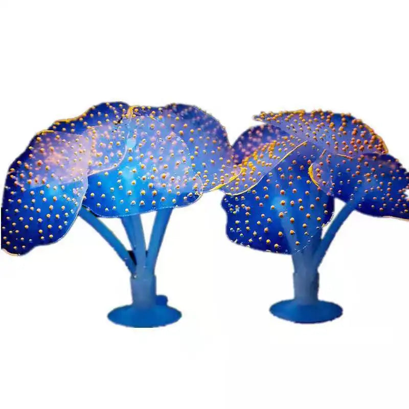 Fluorescent Fish Tank Aquarium Decoration Artificial Coral Simulation Plant Ornament Pets Underwater Landscape With Suction Cup