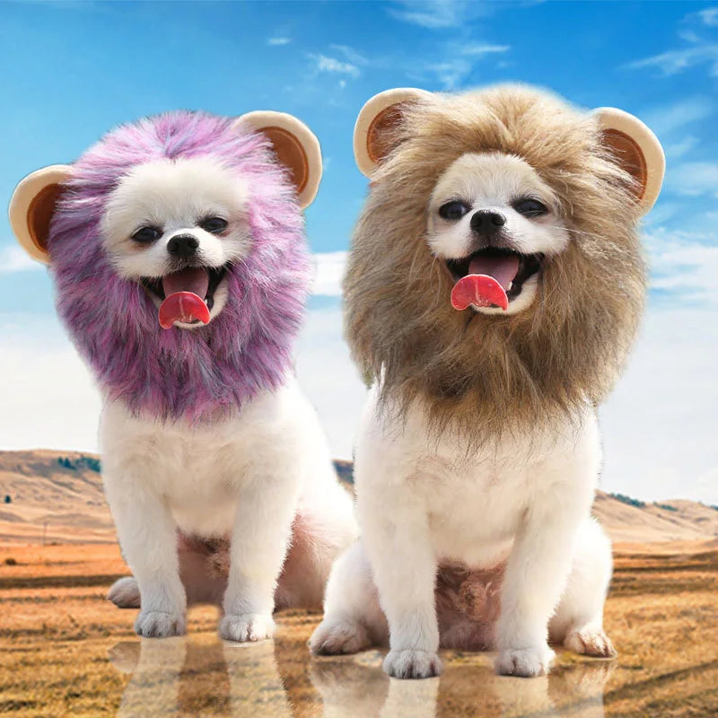 Lion Cattle Pattern Dog Costume Hat for Cat New Year Party Birthday Costume Pet Dogs Products Keep Warm Winter Puppy Accessories