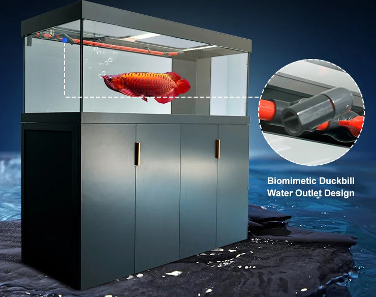 Factory Price Indoor large glass ecological fish aquarium tank arowana vertical aquarium tank