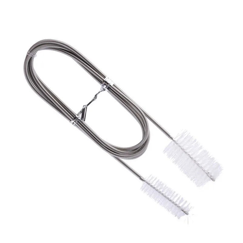 Aquarium Pipe Cleaning Brush Fish Tank Cleaner Tube Stainless Steel Water Filter Air Tube Flexible Double End Hose Accessories