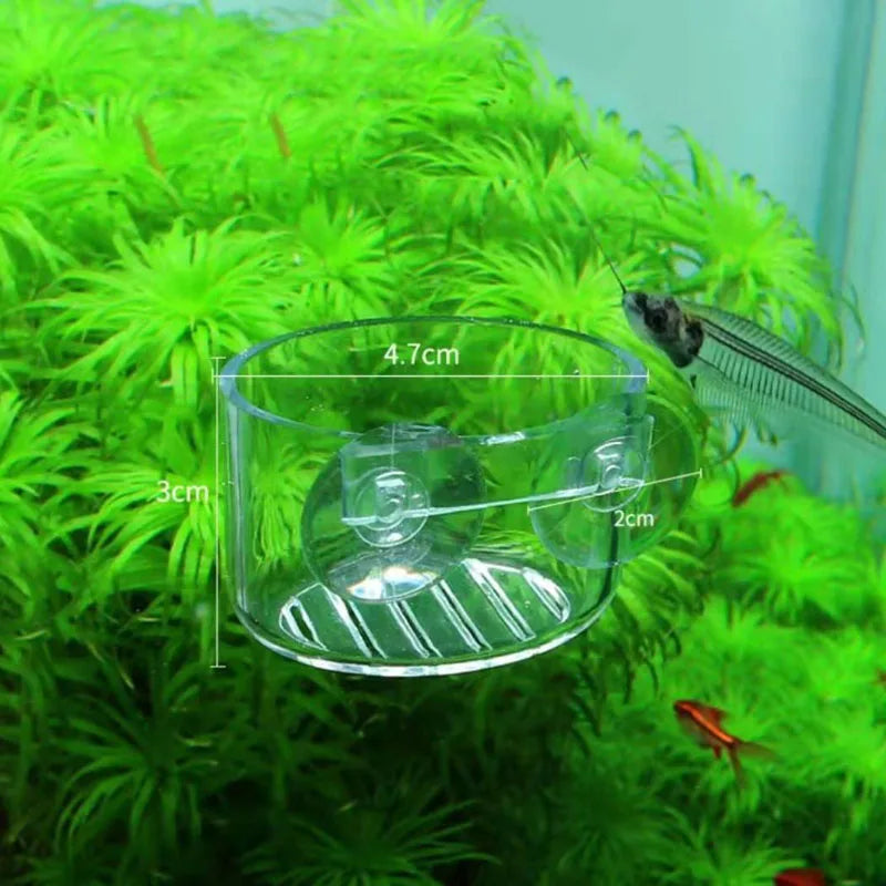 1pc Plastic Automatic Feeder With Suction Cup For Aquarium Red Worm Feeding Fish Tank Cone Live Food Tapered Hopper Basket New