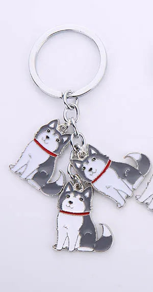 Siberian husky car key chains for men women pet dog pendant bag charm keychain key rings jewelry gifts