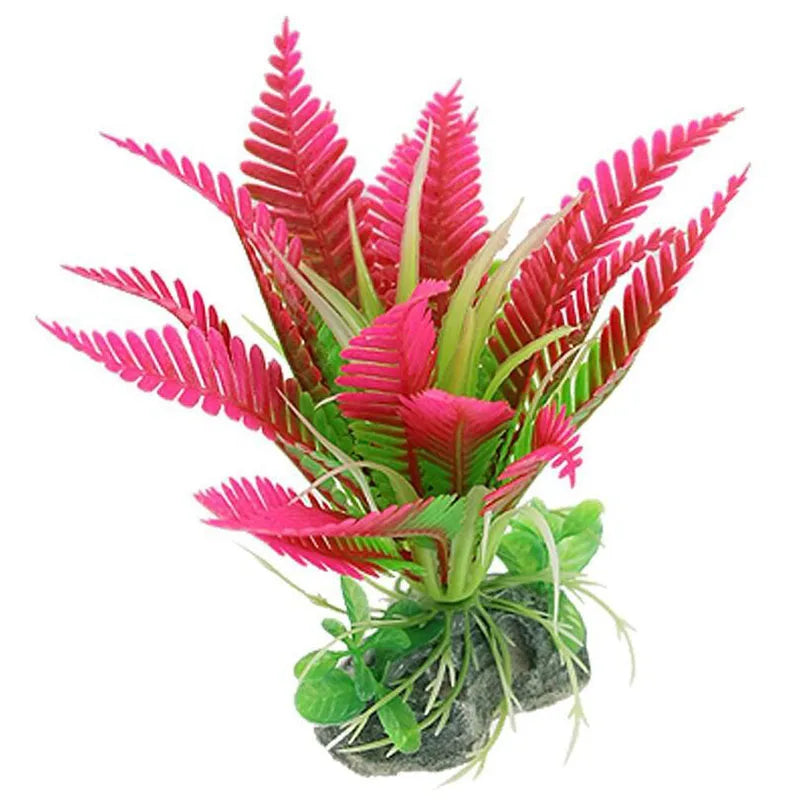 Artificial Aquarium Plastic Pine Tree Fish Tank Plants Decoration Green Red Water Grass Viewing Decorations Simulated Decor