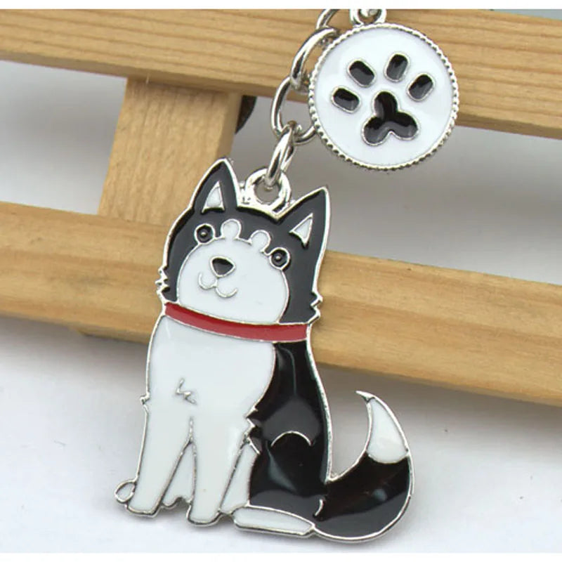 Siberian husky car key chains for men women pet dog pendant bag charm keychain key rings jewelry gifts