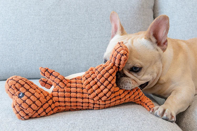 Soft Plush Squeaky Dog Toys Cartoon Cute Dinosaur Pets Cat Toy Outdoor Play Interactive Small Dog Chew Molar Toys