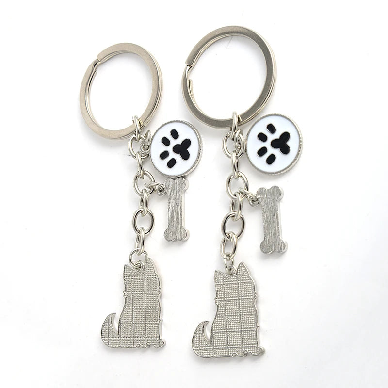 Siberian husky car key chains for men women pet dog pendant bag charm keychain key rings jewelry gifts