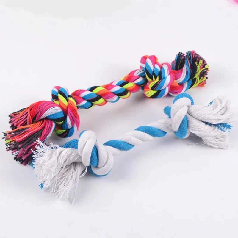 1Pcs Cotton Chew Pets dogs Toys Puppy Durable Braided Bone Knot Rope 27CM Tooth Cleaning Tool Pet Products Dropshipping Center