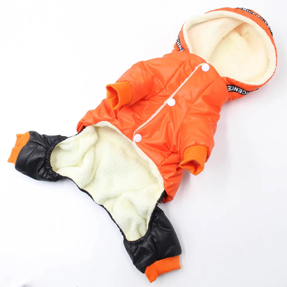 Yorkie Chihuahua Dog Clothes Winter Dog Jumpsuit for Small Dogs Waterproof Thicken Warm Hooded Coat Outfits Overalls for Dogs
