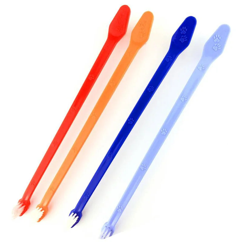 1pcs 22cm Handle Tooth Brush For Pet Dog Cat Plastic Healthy Toothbrush Mouth Cleaning Pet Cat Dog accessrioes Finger Brushes