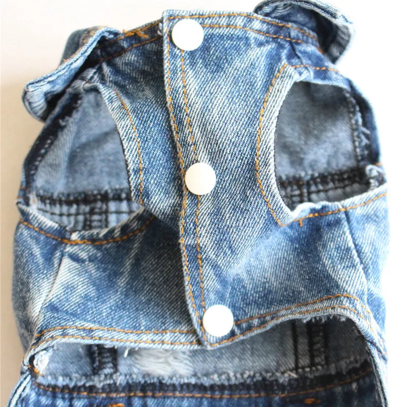 Dog Denim Jacket for Small Medium Dogs Yorkie Chihuahua Bulldog Beagle Pet Clothes Cool Dog Jean Coat Puppy Lapel Vest Apparel