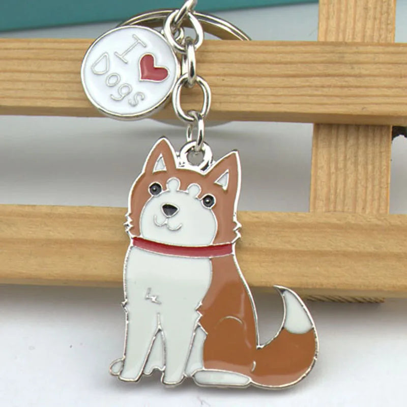 Siberian husky car key chains for men women pet dog pendant bag charm keychain key rings jewelry gifts