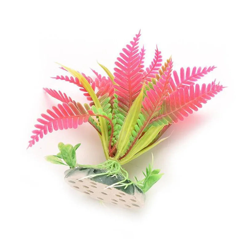 Artificial Aquarium Plastic Pine Tree Fish Tank Plants Decoration Green Red Water Grass Viewing Decorations Simulated Decor