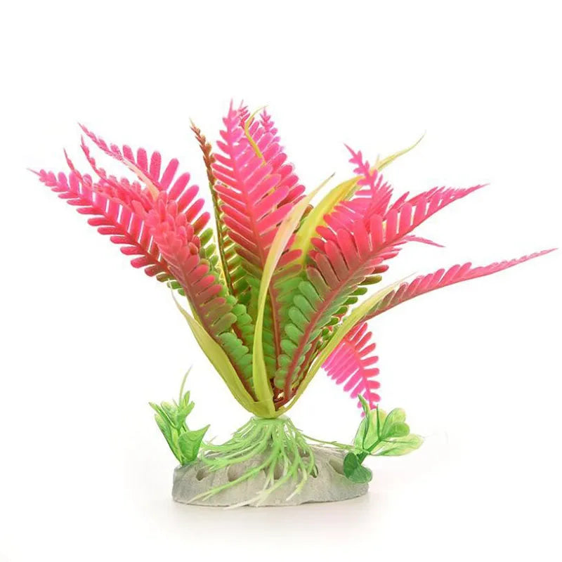 Artificial Aquarium Plastic Pine Tree Fish Tank Plants Decoration Green Red Water Grass Viewing Decorations Simulated Decor