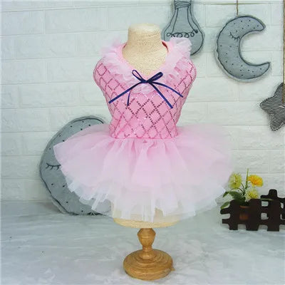 Small Dog Dress Pet Tutu Dress with Sequin Bows Princess Tulle Skirt Puppy Dog Clothes Chihuahua York Terrier Pet Apparel