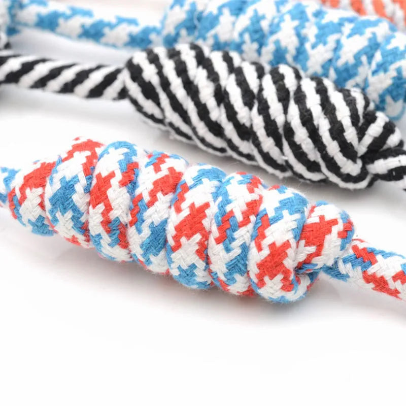 1Pcs Cotton Chew Pets dogs Toys Puppy Durable Braided Bone Knot Rope 27CM Tooth Cleaning Tool Pet Products Dropshipping Center