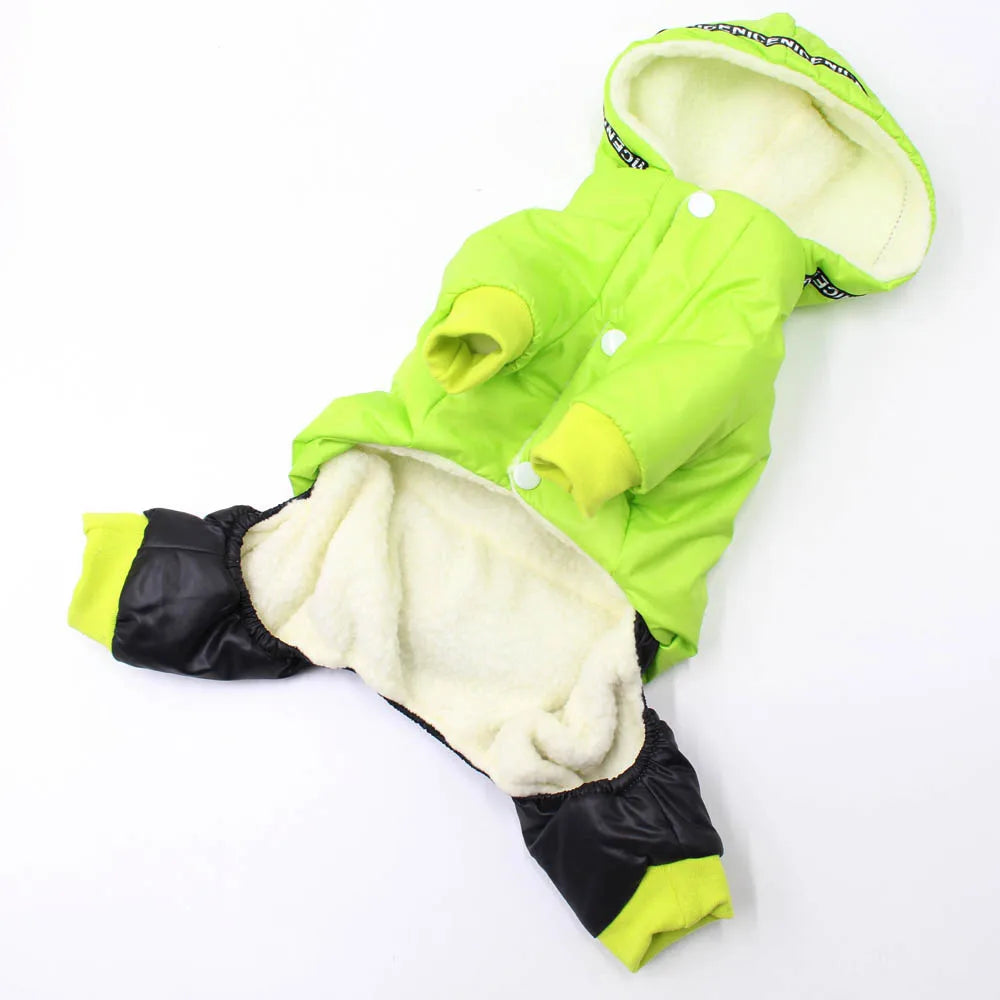 Yorkie Chihuahua Dog Clothes Winter Dog Jumpsuit for Small Dogs Waterproof Thicken Warm Hooded Coat Outfits Overalls for Dogs