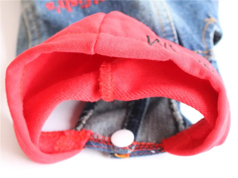 Spring Autumn Apparel Dog Jeans Jacket for Small Medium Dogs Cool Blue Pet Denim Hooded Coat Puppy Clothes Outfits