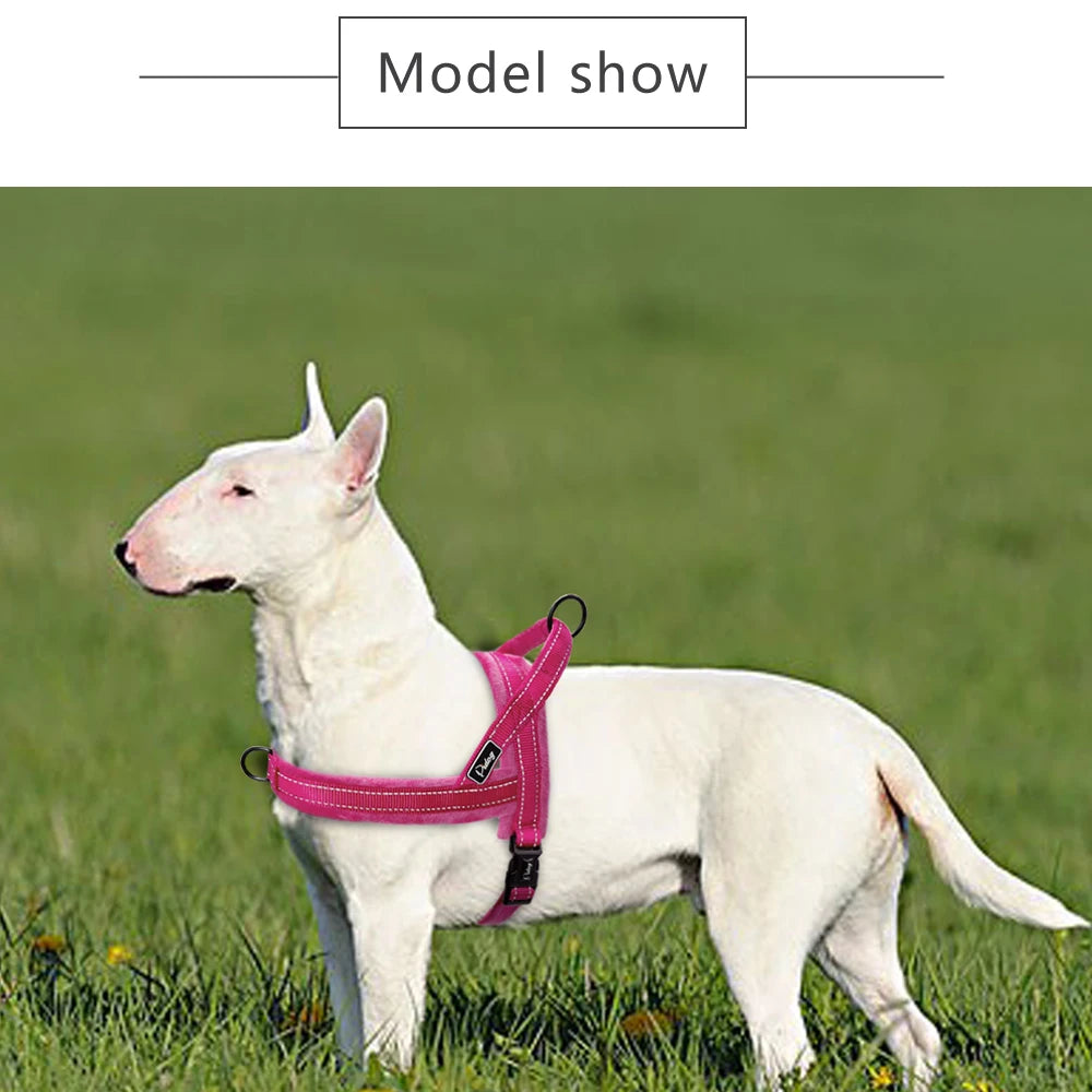 No Pull Dog Harness Nylon Large Dog Harness Reflective Pet Vest Padded Strap Harnesses For Small Medium Dogs Pitbull Buldog