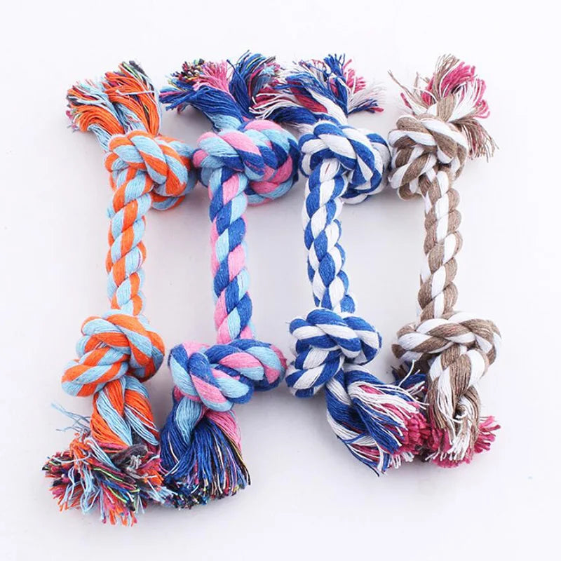 1pcs19cm Dog Toys Dog Cat Durable Braided Bone Rope Toy Tooth Cleaning Care Puppy Cotton Chew Knot Toy pet supplies Dropshipping