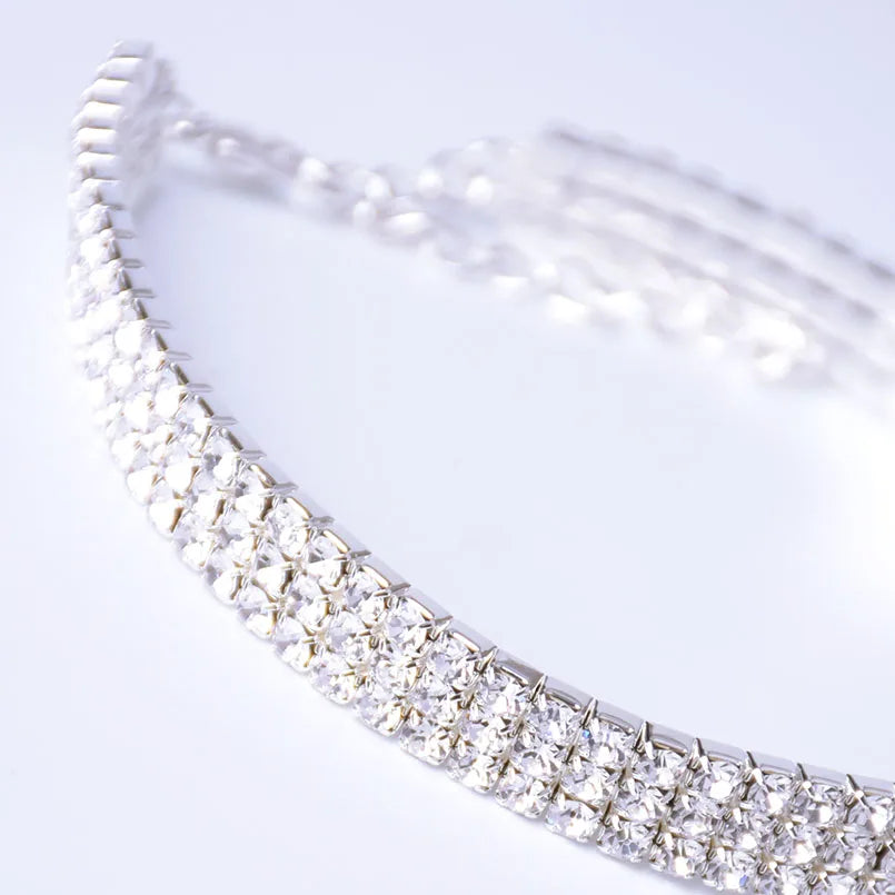 Bling Rhinestones Pet Collar, Adjustable Crystal Diamond Bone Pendant Wedding Collar Cat Dog Small Pet Elastic Necklace Jewelry