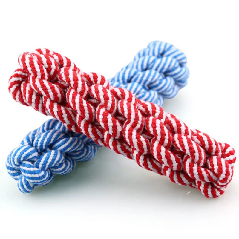 1Pcs Cotton Chew Pets dogs Toys Puppy Durable Braided Bone Knot Rope 27CM Tooth Cleaning Tool Pet Products Dropshipping Center