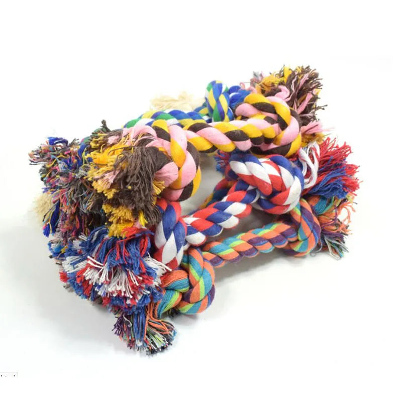 1pcs19cm Dog Toys Dog Cat Durable Braided Bone Rope Toy Tooth Cleaning Care Puppy Cotton Chew Knot Toy pet supplies Dropshipping
