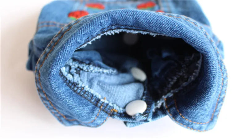 Spring Autumn Apparel Dog Jeans Jacket for Small Medium Dogs Cool Blue Pet Denim Hooded Coat Puppy Clothes Outfits