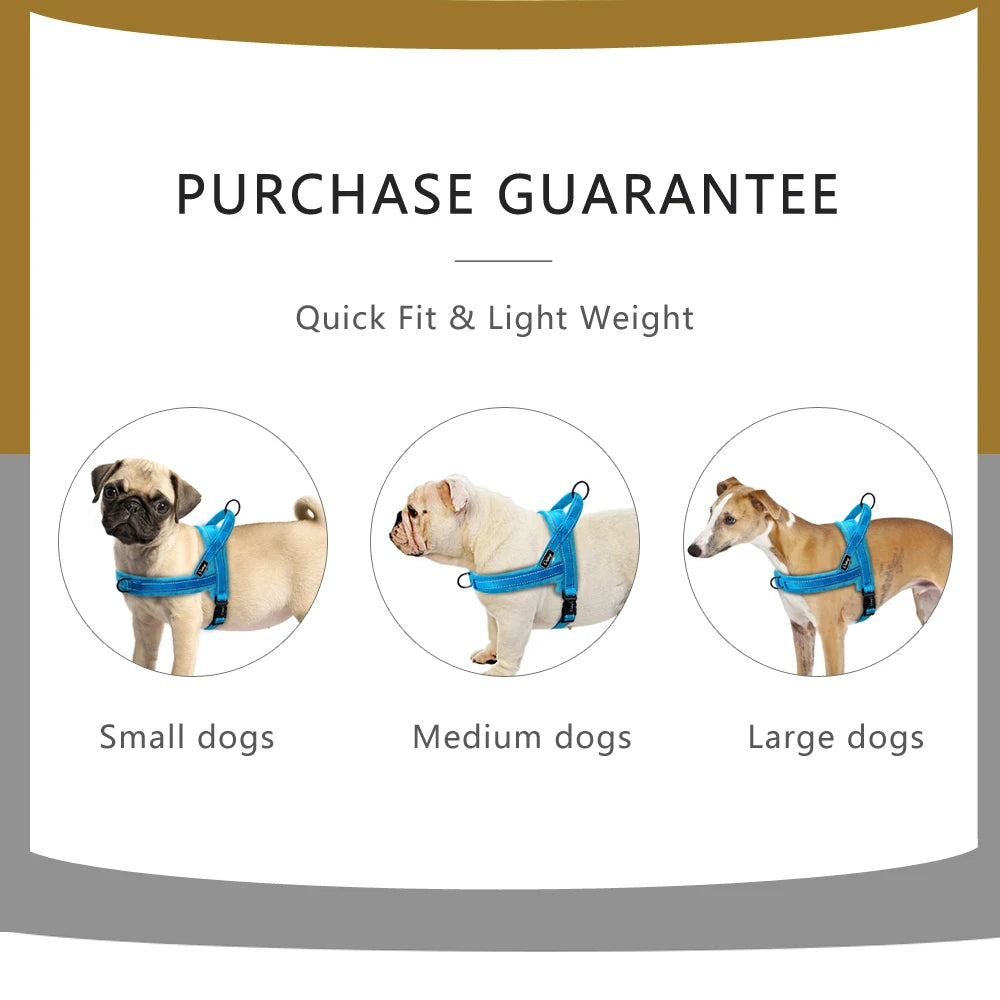 No Pull Dog Harness Nylon Large Dog Harness Reflective Pet Vest Padded Strap Harnesses For Small Medium Dogs Pitbull Buldog