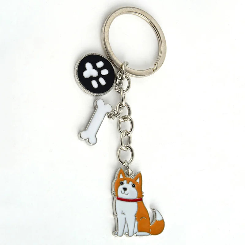 Siberian husky car key chains for men women pet dog pendant bag charm keychain key rings jewelry gifts