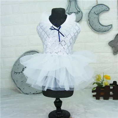 Small Dog Dress Pet Tutu Dress with Sequin Bows Princess Tulle Skirt Puppy Dog Clothes Chihuahua York Terrier Pet Apparel