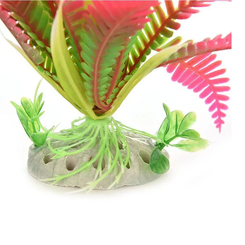 Artificial Aquarium Plastic Pine Tree Fish Tank Plants Decoration Green Red Water Grass Viewing Decorations Simulated Decor