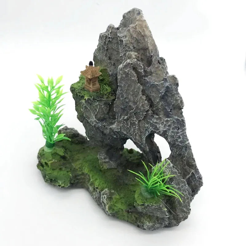 Artificial Aquarium Decorations Rockery Mountain View Rock Cave Stone Tree Fish Tank Ornament Decoration Aquarium Background