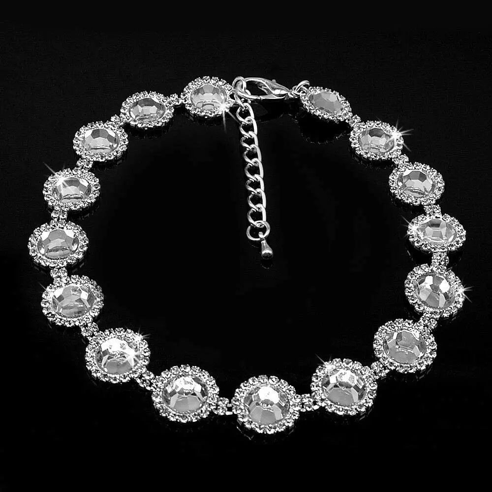 Bling Rhinestone Dog Necklace Jewelry Luxury Designer Gemstone Princess Dog Cat Wedding Collar for Small Medium Dogs Puppy