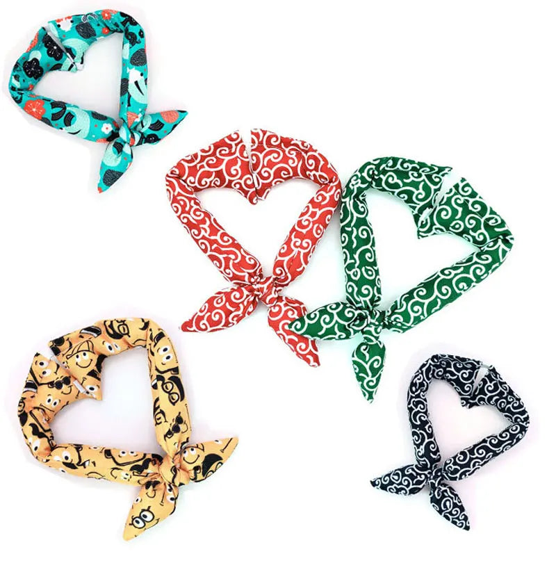 Original Pet Dog Bandana Tang Thread Printing Puppy Bib Bow Tie Party Neck Accessories Kitten Grooming Kerchief Shiba Inu Collar