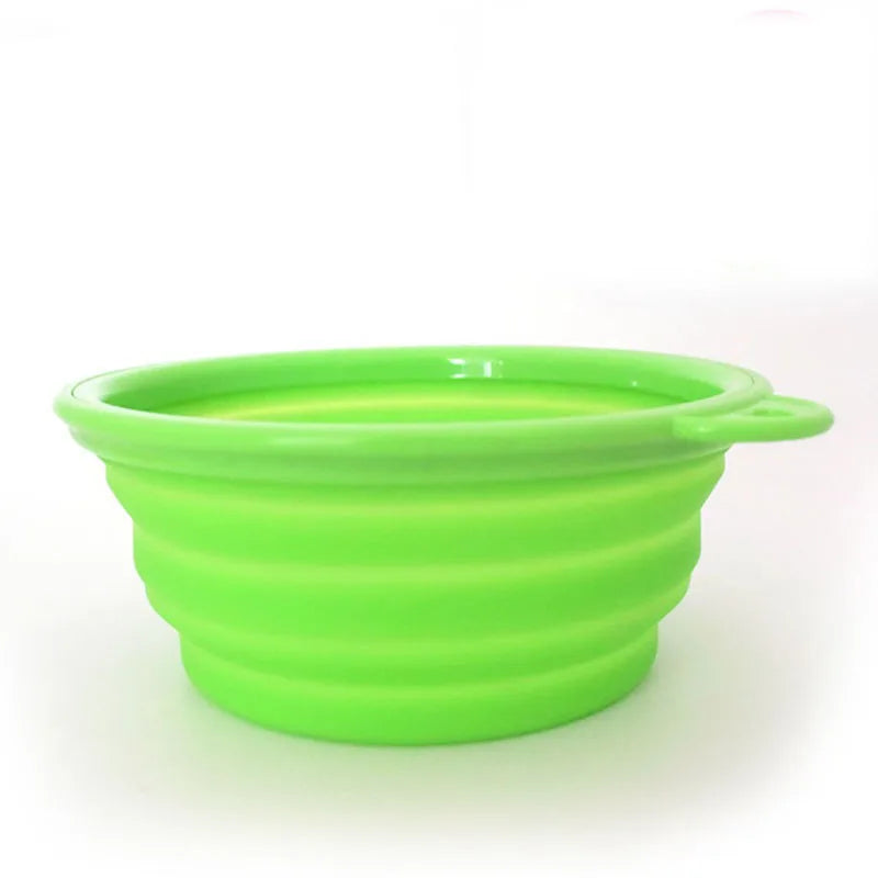 1Pcs Portable Travel Collapsible Dog Pet Folding Silicone Bowl For Pet Feeder Puppy Food Container Feeder Dish Bowl With buckle