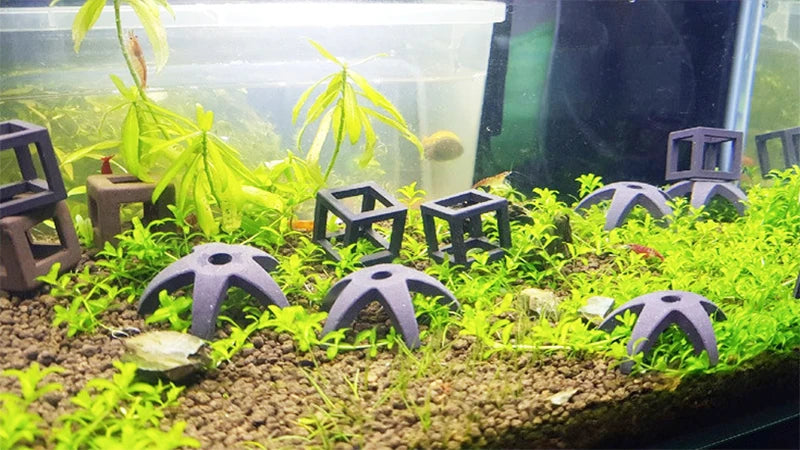 1pcs Ceramic House For Aquarium Fish Shrimps Spawn Shelter Breed House Pottery Scorpion House Canister Simulation Stone Ornament
