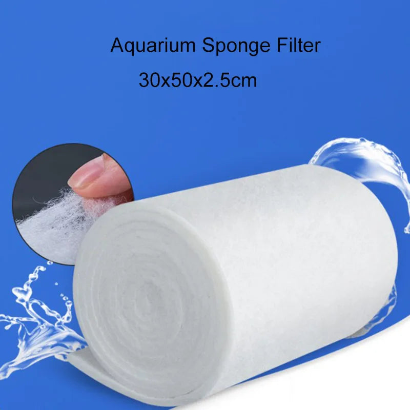 50cmx50cmx2.5cm Filtration Foam Aquarium Fish Tank Biochemical Filter White Sponge Pad Skimmer Long Use Time Sponge Supply Tank